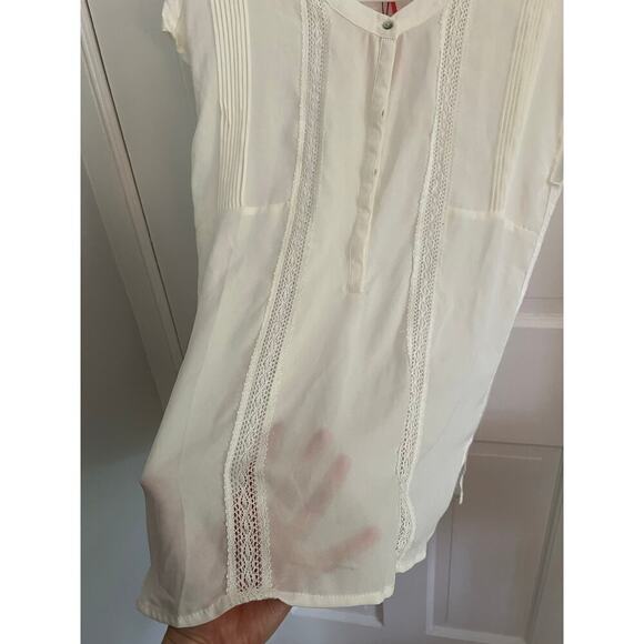 NEW English Laundry Women's S Short Sleeve Blouse Top White Ivory Grandma Sheer - Picture 9 of 14